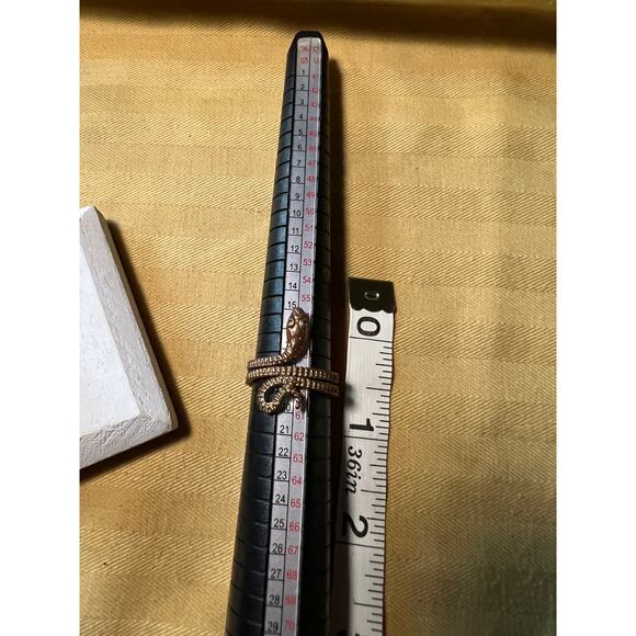 Copper tone metal coiled snake ring serpent witchy reptile jewelry - Picture 8 of 8